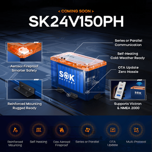 แบตเตอรี่ SOK 150Ah 24V LiFePO4 3.84kWh บลูทูธ, พร้อมฮีตเตอร์ในตัว + CANBus SK24V150PH 15,000+ รอบการใช้งาน รับประกัน 7 ปี - Product Image 4