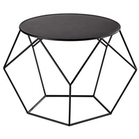 Usine directement en gros nordique moderne décoratif noir solide métal rond café table d'appoint table de chevet