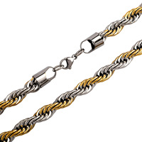 Collier chaîne torsadée en acier inoxydable pour homme, 4 mm-6 mm, nouveau collier simple