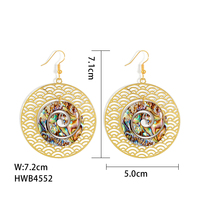Boucles d'oreilles tendance plaquées or 18 carats de style hawaïen, boucles d'oreilles coréennes plaquées or rondes, bijoux pour femmes