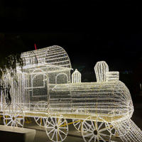 Décoration de Noël extérieure : Motif LED 3D, Sculpture animale géante, Ballon à air chaud, Maison en pain d'épices, Lampe boule lumineuse pour événements commerciaux et fêtes