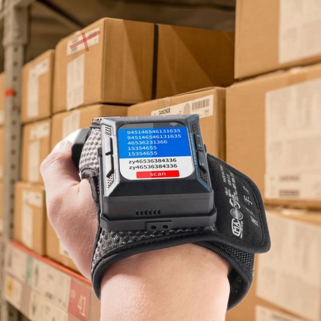 Android Touch Screen Industrial Smart Watch Portable Wearable Mobile Computer WIFI 1D 2D QR Bar Code Scanner Glove PDA