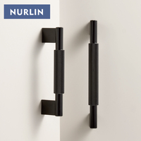 Nurlin Nouveau Poignée de meuble en laiton massif brossé moleté, forme croix, type T-bar longue, pour armoires, réfrigérateurs et autres meubles