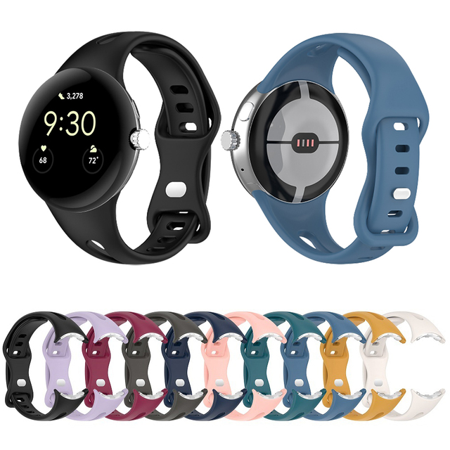 Smart Watch Sport Bracelet Replacement Accessories for Google Pixel Watch Pure Color Slim Silicone Watch Band