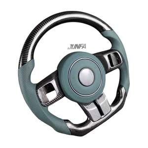 Volante de fibra de carbono en forma de D para <span class=keywords><strong>Jeep</strong></span> Wrangler <span class=keywords><strong>Compass</strong></span> Cherokee <span class=keywords><strong>Precio</strong></span> de fábrica Cuero perforado azul negro de lujo - Product Image 3