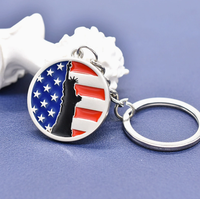 Porte-clés en métal personnalisé avec drapeau 3D de pays, drapeau américain, nom de marque personnalisé, logo d'entreprise, breloque porte-clés, porte-clés en émail souple