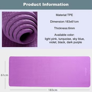 Venta al por mayor de alta calidad TPE negro 6mm de espesor <span class=keywords><strong>Yoga</strong></span> Mat - Product Image 2