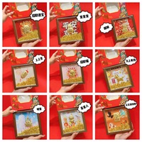 Cadre photo Chat porte-bonheur en or K, Ornement Feng Shui, Bac à trésor lingot d'or, Décoration porte-bonheur - Cadeau doré en gros