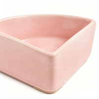 Bouteille d'eau automatique pour animaux de compagnie, en céramique arrondie, écologique, mignonne, étanche, multicolores, brillante, avec gamelle pour hamster, cochon d'Inde, petit animal