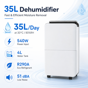 35L 压缩机除湿机，带 LED 显示屏，12 小时定时器，自动关闭，应用程序控制，静音运行，适合家庭和商业用途 - Product Image 1