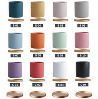 Pots de fleurs en céramique émaillée légers de style nordique moderne avec plateau, logo personnalisé, décoration pour la maison et le jardin, pots de fleurs d'intérieur