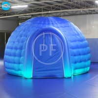 Décoration extérieure Tente dôme durable gonflable éclairée par LED Fête de mariage Événement extérieur Maison BuleTent gonflable