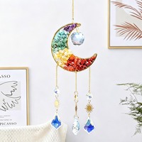 Attrape-soleil en cristal naturel personnalisé de 10 cm, décoration papillon en verre teinté, article décoratif pendulaire pour Halloween/Noël, vente en gros