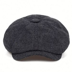 Casquettes de gavroche pour hommes, motif chevrons multicolores, 8 panneaux, collection automne-hiver, vente en gros - Product Image 3