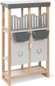 Écurie en bois pour cheval à bascule avec porte d'écurie en <span class=keywords><strong>2</strong></span> parties, solution de rangement pratique pour les chevaux en jouet et les accessoires de jeu d'équitation - Product Image 2