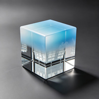 Plaque en cristal Neelpure 188294 bleue, motif panneau solaire gravé au laser 3D, pour souvenir d'entreprise de nouvelles énergies