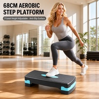 Plateforme de step aérobique professionnelle réglable à 2 niveaux, antidérapante, en ABS, 68 cm, pour la maison, la salle de sport, le cardio et l'entraînement physique