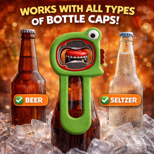 Abridor de Botellas de Silicona con Diseño de Rana, Abridor de <span class=keywords><strong>Cerveza</strong></span> con Forma Personalizada, Patrón Animal, para Fiestas, Bares, Regalo Premium, Directo de Fábrica - Product Image 1