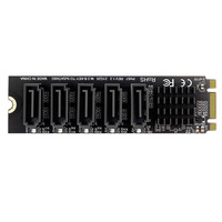Tarjeta de Expansión Huastlink M.2 NGFF B-Key SATA a 5 Puertos SATA3 6Gbps para Escritorio