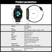 Montre connectée VVS pour hommes, GPS, sport, étanche IP68, tracker de fitness, course à pied, natation, appels Bluetooth, OEM, ODM, personnalisable