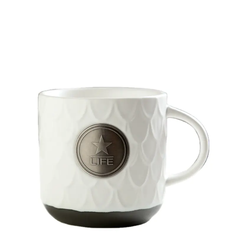 Venda quente Porcelana Caneca com Logotipo Bronze Ceramic Coffee Cup Atacado