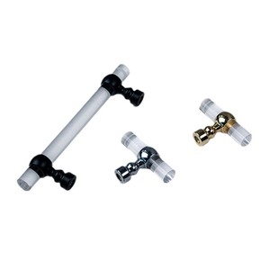 Acrylic Cabinet Handle Transparent Crystal Bar Shape <b>Drawer</b> <b>Pull</b> Minimalist Design Zinc Alloy Plating Durable Furniture Hardware - Product Image 5
