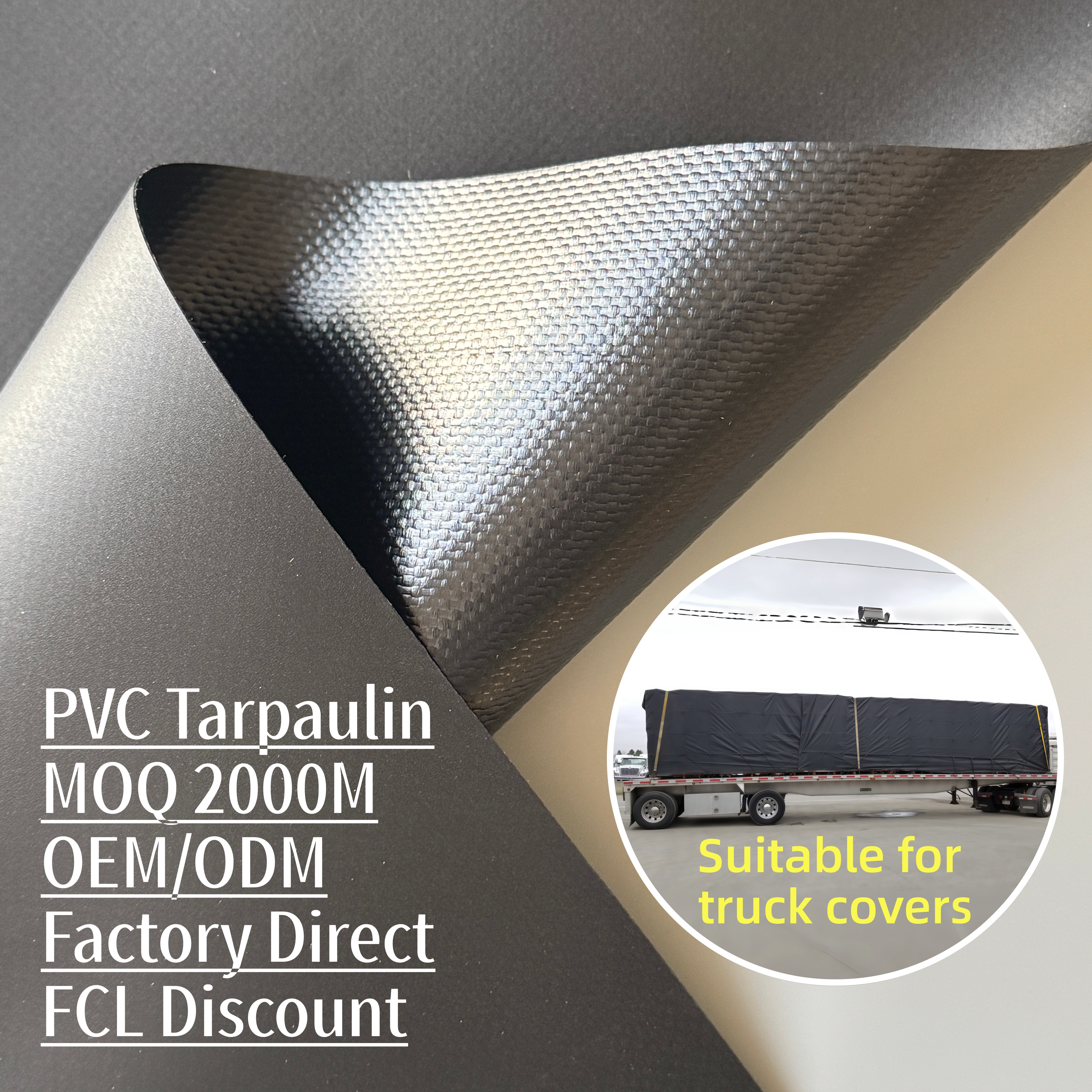 Heavy-Duty Waterproof Tear-Resistant Anti-UV PVC Tarpaulin Fabric For Truck Cover