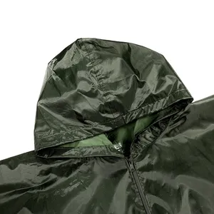 재고 판초 XINXING PO01 170T 폴리 에스터 PVC 코팅 사냥 녹색 비옷 판초