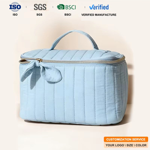 Neceser <span class=keywords><strong>de</strong></span> Belleza Acolchado <span class=keywords><strong>de</strong></span> Lujo Personalizado OEM, Elegante Bolsa <span class=keywords><strong>de</strong></span> Cosméticos con Diseño <span class=keywords><strong>de</strong></span> Rayas Acolchadas, Organizador <span class=keywords><strong>de</strong></span> Maquillaje, Bolsa <span class=keywords><strong>de</strong></span> Almacenamiento <span class=keywords><strong>de</strong></span> Cosméticos - Product Image 1