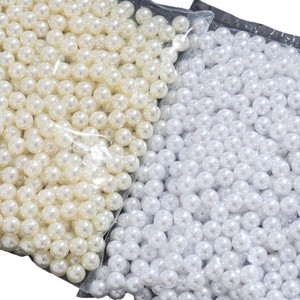 Perles d'imitation rouge vif, perles en résine plastique perforées blanc cassé, perles en vrac pour la fabrication de bijoux, accessoires de bricolage, vente en gros - Product Image 4