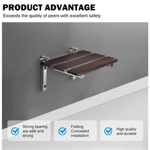 Fornitore cinese Floding Up robusta sedia da doccia in acciaio inossidabile montaggio a parete bagno interno disabili sedile doccia per anziani - Product Image 3