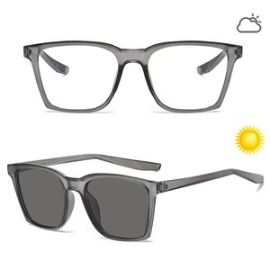 Nouvelles lunettes de soleil coréennes à changement de couleur, anti-UV, pour la conduite, design carré, pour l'été, vente en gros - Product Image 3