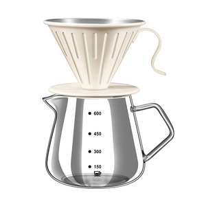 Coffee Filter Cone 304 Stainless Steel Heat Resistant Pour Over Coffee Maker With S Handle And Base Fix Design - Product Image 2