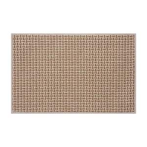 Paillasson rectangulaire en lin tricoté ajouré, antidérapant, motif treillis, pour entrée de maison, entretien facile - Product Image 1