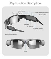 Lunettes Intelligentes Android Sans Fil 4K HD 1080P Haute Qualité avec Caméra et Microphone, Idéales pour le Sport