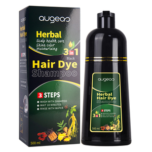 Offre Spéciale – Shampooing Colorant 3-en-1 à la Menthe Poivrée et aux Herbes Augeas pour Cheveux Gris – Teinture Naturelle Professionnelle Noire - Product Image 5