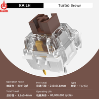 Interrupteurs tactiles silencieux Turbo Brown 40gf 3 broches à faible bruit, force tactile 55gf, 80 millions de cycles, pour claviers mécaniques