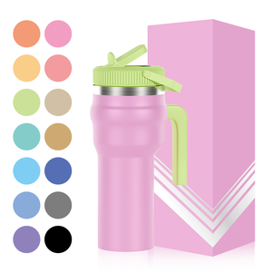 <b>Custom</b> Printed Eco-Friendly Stainless Steel Coffee <b>Mug</b> Tumbler Vacuum Insulated Bottle With Handle