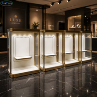 Premium Luxus-Schmuckvitrine Abschließbare Gehärtete Glasvitrine mit LED-Beleuchtung für Einkaufszentren Einzelhandelsgeschäfte Ladenausstattung