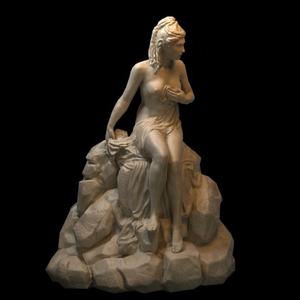 <span class=keywords><strong>Femmes</strong></span> blanches et beiges grande <span class=keywords><strong>sculpture</strong></span> d'ange humain vif en marbre d'art - Product Image 1
