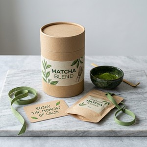 Food Grade Rigid Cardboard Round Tube <b>Box</b> for Ceremonial Matcha Green Tea Powder Packaging Custom Airtight Canister - Product Image 2