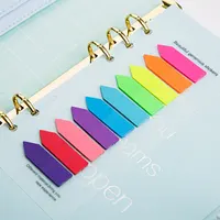 Premium quality 10 color water-resistant PET transparent flags book index tab sticker sticky notes