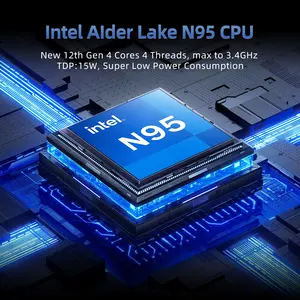 Novo 12Th Gen Mini Pc Windows11 Processador Intel N95 N100 8Gb Ddr5 4800Mhz 256Gb Bolso 12V Dual Lan Mini Computador