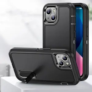 Multiple Colour Combo Hard PC Shockproof Armor Case For iPhone 14 14 Pro Max 13 With Stand Holder Back Cover For iPhone 14 Case