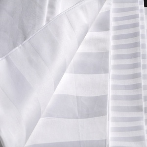Hotel di lusso a buon mercato disegni di Hotel striscia di raso 100 cotone lenzuolo vendita all'ingrosso <span class=keywords><strong>Set</strong></span> di <span class=keywords><strong>lenzuola</strong></span> matrimoniale bianco - Product Image 3