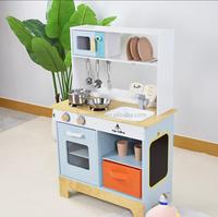 Ensemble de cuisine en bois pour enfants, jouet de simulation de cuisine multifonctionnel avec lave-vaisselle intégré et ustensiles de cuisine