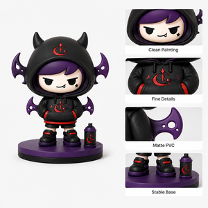 Figura de PVC de Chica <span class=keywords><strong>Anime</strong></span> con Capucha de Demonio, Estilo Chica Rebelde, Muñeca Coleccionable de PVC, Juguete Artístico para Tienda de Cajas Sorpresa - Product Image 2