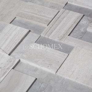 Vente en gros de carrelage d'extérieur Schomex moderne en <span class=keywords><strong>pierre</strong></span> empilée 3D Culture <span class=keywords><strong>naturelle</strong></span> en bois blanc imperméable pour hôtels - Product Image 5