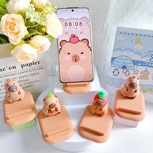 Wholesale 3D Cartoon Capybara Kapibala Mobile Phone Office Stand Desktop Display