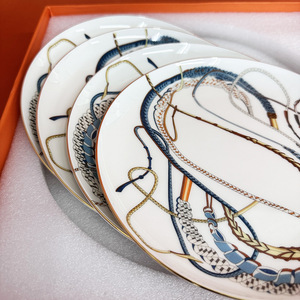 Juego de Platos para Carne de Cerámica de 4 Piezas Serie Scepter, Plato Ecológico con Decoración Blanca para Hotel o Restaurante, Opción de Regalo - Product Image 2